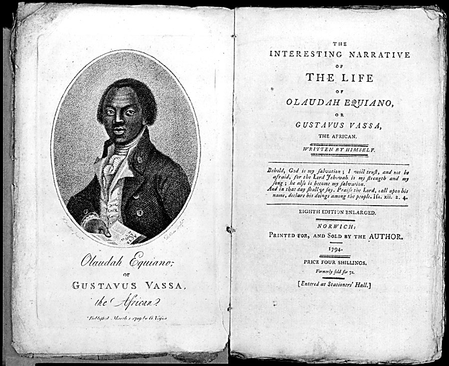he Interesting Narrative of the Life of Olaudah Equiano.... (London, 1794). (Library of Congress, Prints and Photographs Division) he Interesting Narrative of the Life of Olaudah Equiano.... (London, 1794). (Lib
