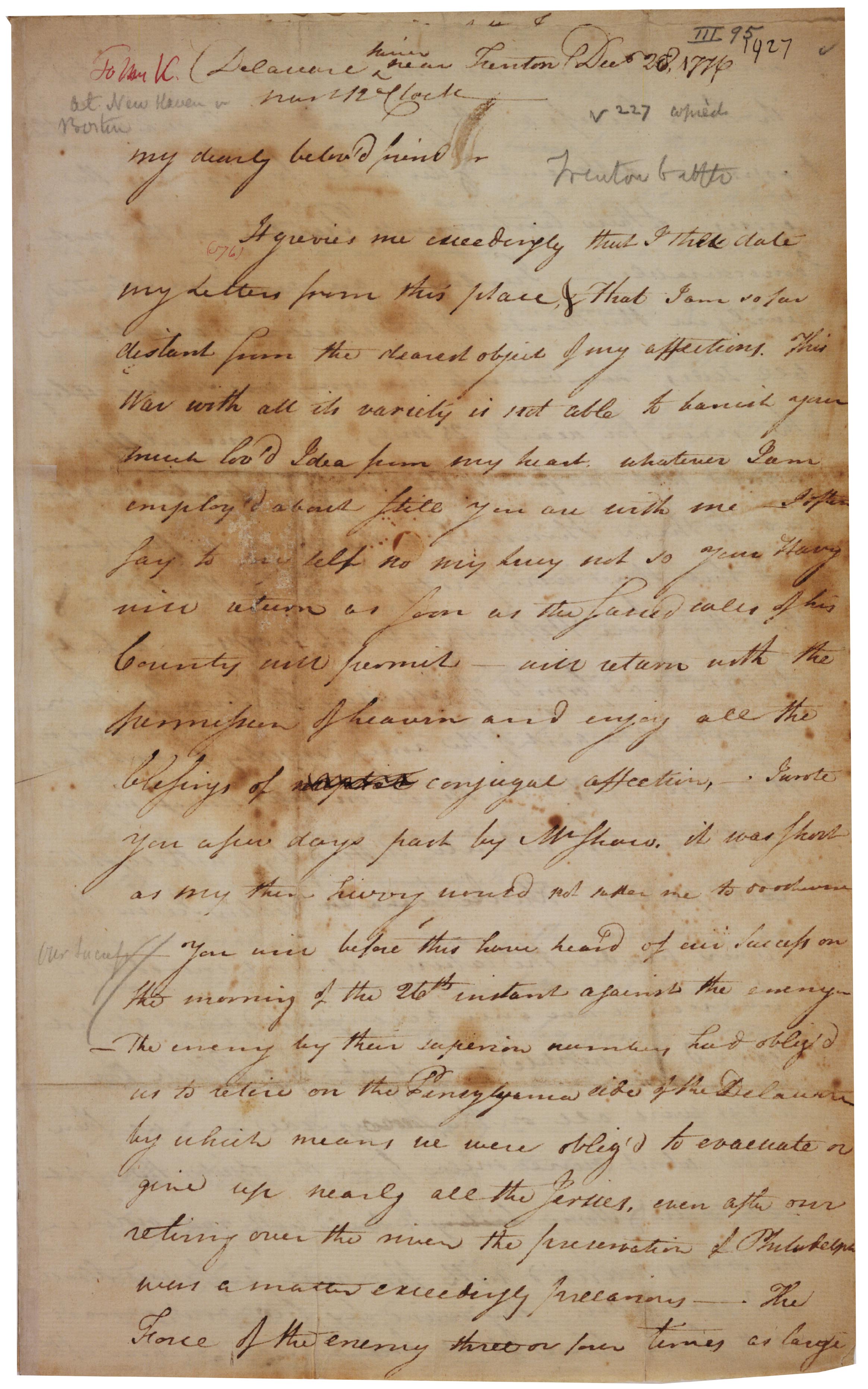 Henry Knox to Lucy Knox, December 28, 1776 (Gilder Lehrman Collection) Henry Knox to Lucy Knox, December 28, 1776 (Gilder Lehrman Collection)