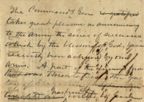 Draft of Robert E. Lee's address to his troops, ca. May 14, 1864, p. 1. (Gilder Lehrman Collection) Draft of Robert E. Lee's address to his troops, ca. May 14, 1864. (GLC04429)