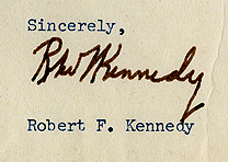 Robert F. Kennedy to John F. Bayliss, September 15, 1967 (Gilder Lehrman Collection)