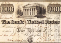 Bank note from the Bank of the United States dated December 13, 1840. (GLC01994.02)