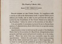 Abraham Lincoln, First Inaugural Address, March 4, 1861. (Gilder Lehrman Collection) Abraham Lincoln, First Inaugural Address, March 4, 1861. (Gilder Lehrman Collect