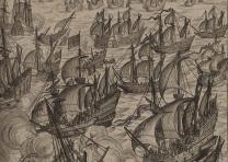 The defeat of the Spanish Armada, 1588. (Library of Congress, Kraus Collection, Rare Book and Spec. Collections Div.)