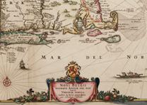 Detail from a 1682 map of North America, Novi Belgi Novaeque Angliae, by Nicholas Visscher. (Gilder Lehrman Collection)