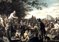 “Stump Speaking,” hand-colored engraving by George C. Bingham, 1856. (Gilder Lehrman Collection)