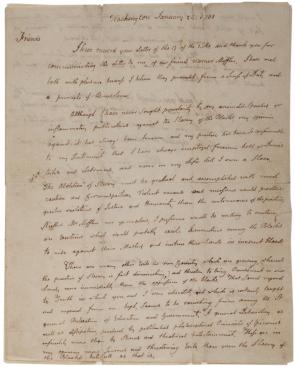 John Adams to George Churchman and Jacob Lindley, January 24, 1801. (Gilder Lehrman Collection)