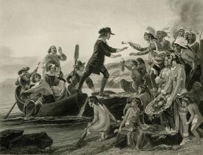 “Landing of Roger Williams,” (New York: Johnson Fry & Col, 1867) (GLC08878.0006)