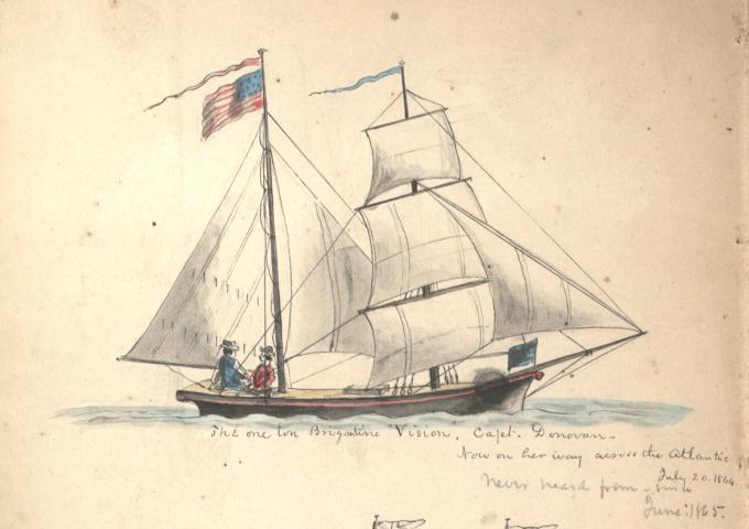 The one ton Brigantine Vision, July 1864. (Gilder Lehrman Collection)
