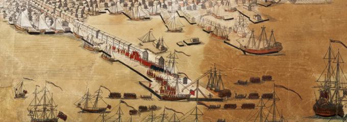 Paul Revere, "A View of Part of the Town of Boston in New England and Brittish Ships of War Landing Their Troops, 1768" Boston, 1770. (The Gilder Lehrman Institute, GLC02873)