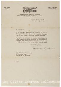 Amelia Earhart to Neta Snook Southern, January 6, 1929. (Gilder Lehrman Collection) Amelia Earhart to Neta Snook Southern, January 6, 1929. (Gilder Lehrman Collecti