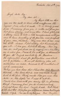 Frederick Douglass to Hugh Auld, October 4, 1857 (Gilder Lehrman Collection)