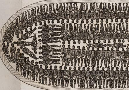 Diagram of an African slave ship, printed in Thomas Clarkson, The History of the Rise, Progress, and Accomplishment of the Abolition of the Slave-Trade by the British Parliament, Vol. 2 (London, 1808). (Gilder Lehrman Collection) Diagram of an African slave ship, printed in Thomas Clarkson, The History of the Rise, Progress, and Accomplishment of the Abolition of the Slave-Trade by the British Parliament, Vol. 2 (London, 1808). (Gilder Lehrman Collection)