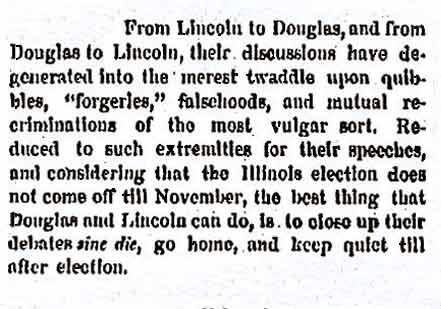 Sixth Debate: Quincy October 13, 1858 (New York Herald, October 13, 1858, ProQuest Historical Newspapers) Sixth Debate: Quincy October 13, 1858 (New York Herald, October 13, 1858, ProQ