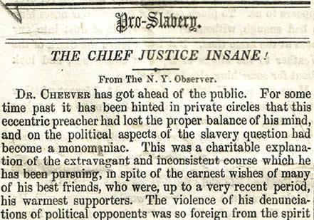Newspaper attack on Justice Taney (Courtesy Dickinson College) Newspaper attack on Justice Taney (Courtesy Dickinson College)