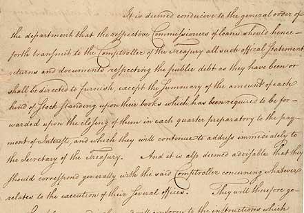 Treasury Department Circular, August 4, 1791 (Gilder Lehrman Collection) Treasury Department Circular, August 4, 1791 (Gilder Lehrman Collection)