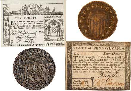 U.S. Currency (Coins from New-York Historical Society; Paper currency from the Museum of American Finance) U.S. Currency (Coins from New-York Historical Society; Paper currency from the M