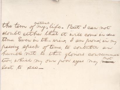 'To contribute an humble mite to that glorious consummation' Notes by Abraham Lincoln for a campaign speech in the Senate race against Stephen A. Douglas, 1858 (GLC05302) 'To contribute an humble mite to that glorious consummation' Notes by Abraham L
