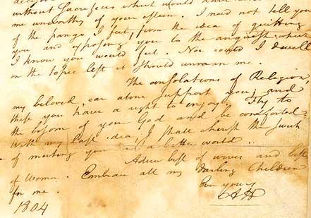 Hamilton’s draft of his farewell letter to his wife, July 4, 1804 (Library of Congress, Manuscript Division) Hamilton’s draft of his farewell letter to his wife, July 4, 1804 (Library of Co
