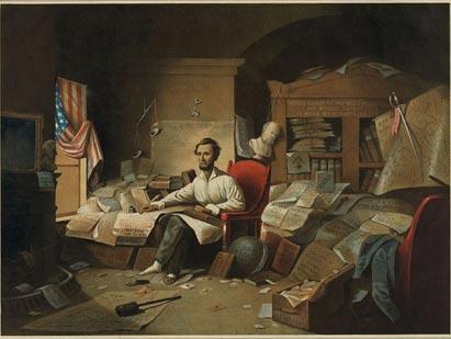 'President Lincoln Writing the Proclamation of Freedom' (Library of Congress Prints and Photographs Division) 'President Lincoln Writing the Proclamation of Freedom' (Library of Congress Pri
