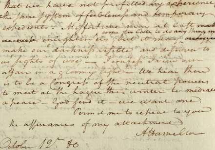 Letter from Hamilton to François, the Marquis de Barbé-Marbois, 1780 (Gilder Lehrman Collection) Letter from Hamilton to François, the Marquis de Barbé-Marbois, 1780 (Gilder Leh