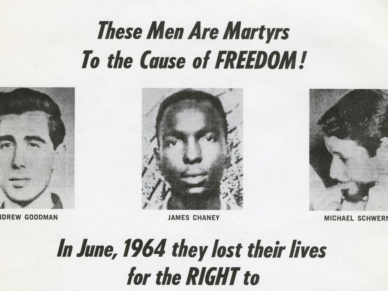 Poster urging voting to honor three martyrs of freedom