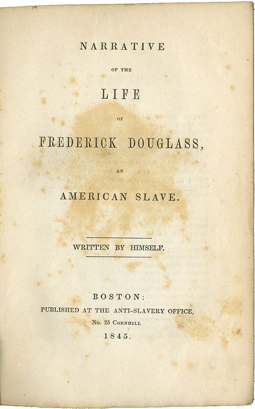 Title page of "Narrative of the Life of Frederick Douglass" (Boston, 1845). (The Gilder Lehrman Institute)
