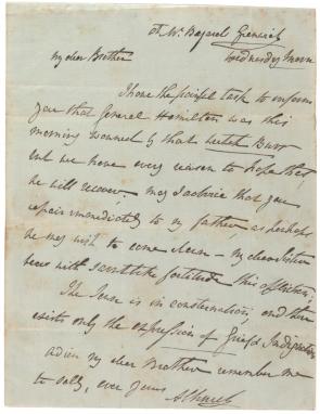 Angelica Schuyler Church to Philip Schuyler, July 11, 1804 (Gilder Lehrman Institute, GLC07882)