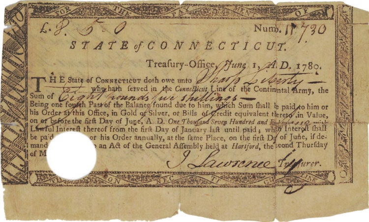 Pay warrant to Sharp Liberty (Gilder Lehrman Institute, GLC09132.01)