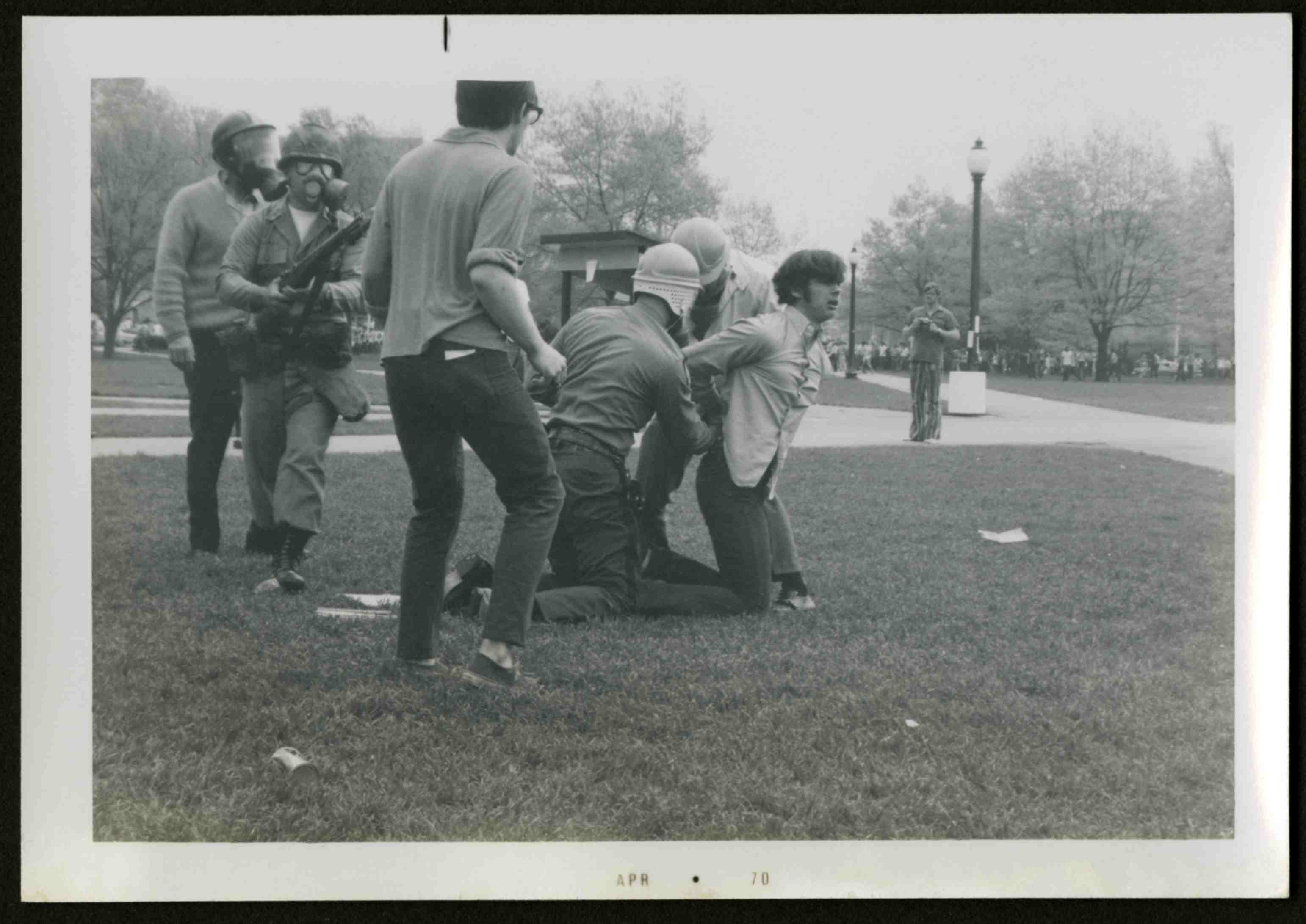 Ohio State Riot photo taken by Kevin Bleicher, May 1970 (Gilder Lehrman Institute, GLC09650.001)