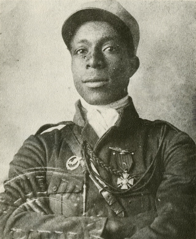 Eugene Jacques Bullard, an American who served as a pilot in the French Air Service during WWI, ca. 1916 (US Air Force)