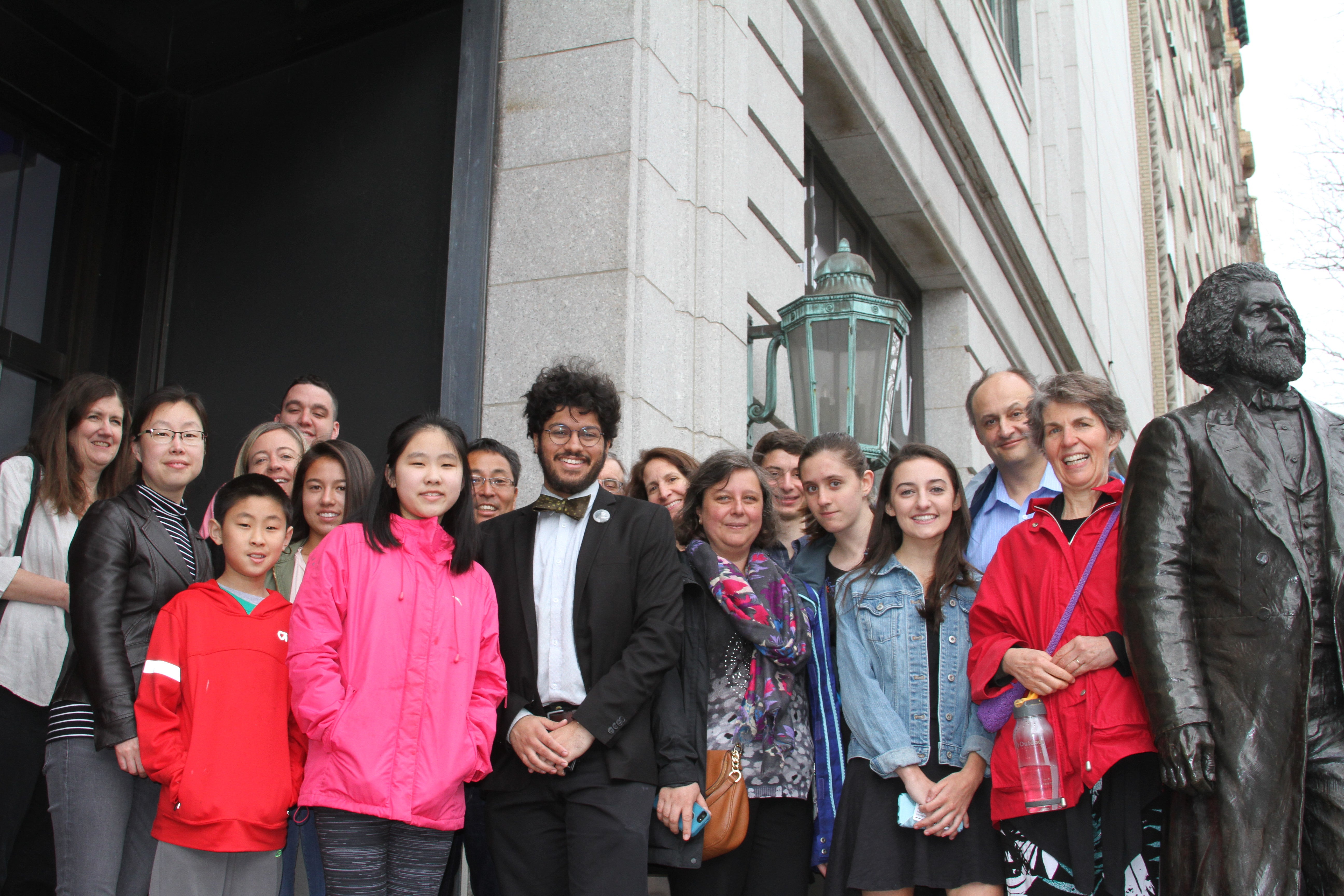 Daniel Pecoraro with Civil War Essay Contest Winners outside the Gilder Lehrman Collection.