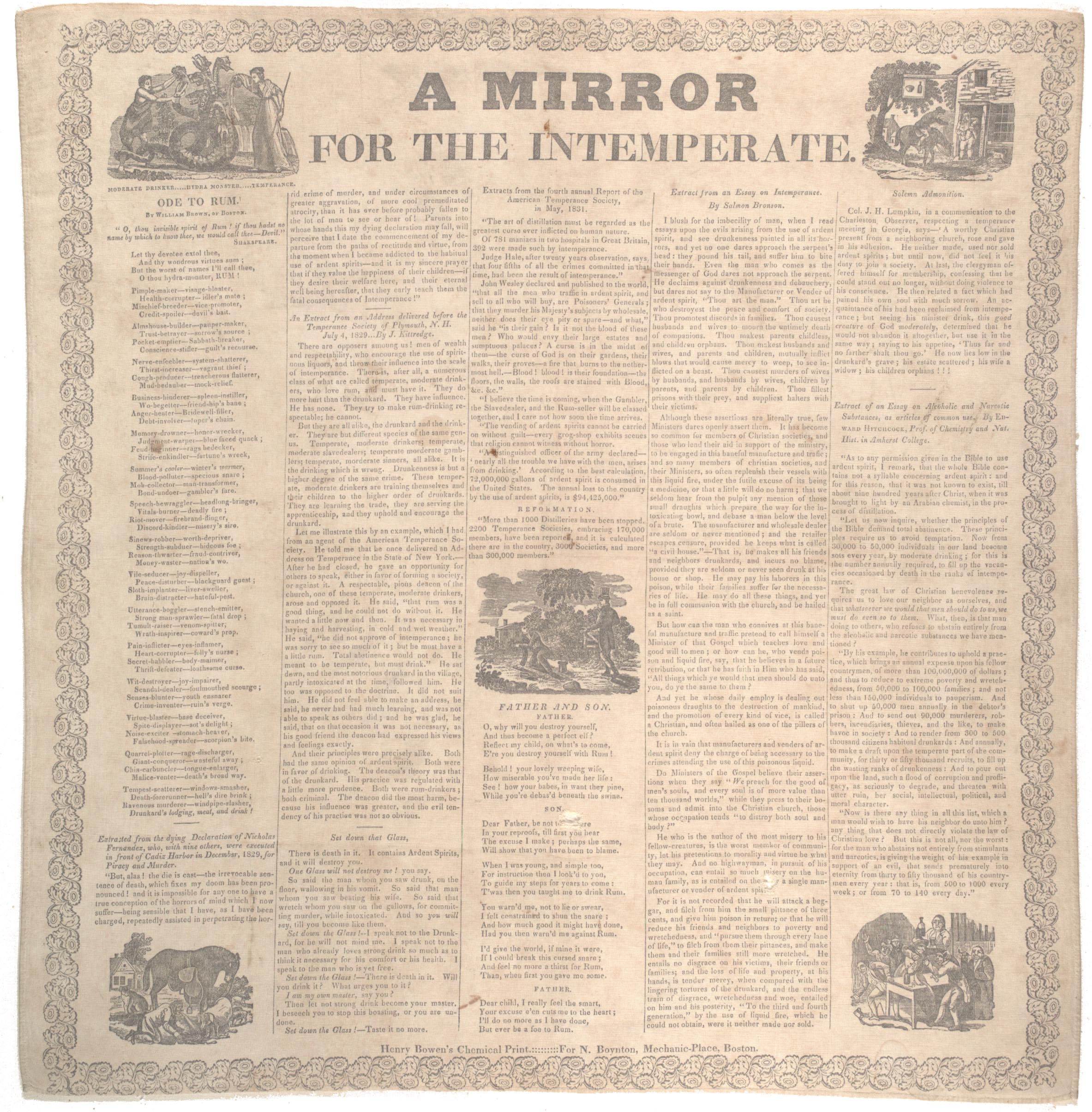 “A mirror for the intemperate” broadside, Boston, [1830]. (Gilder Lehrman Collection, GLC08600)