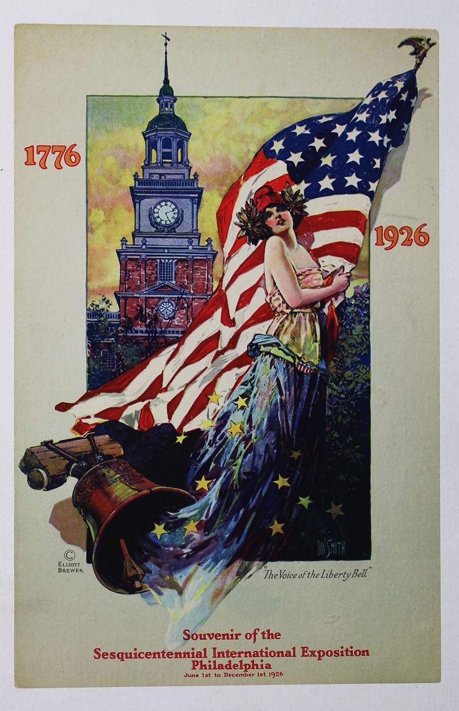 The Voice of the Liberty Bell, 1776–1926, poster created by Dan Smith and printed by Elliott Brewer, Philadelphia, 1926. (The Gilder Lehrman Institute, GLC09657)