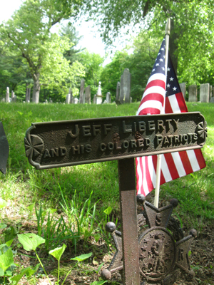 Marker commemorating Black patriots in the American Revolution, Old Judea Cemetery, Washington, Connecticut (Courtesy of Glenn A. Knoblock)