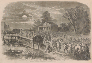 "Stampede of Slaves from Hampton to Fortress Monroe," Harper's Weekly, August 17, 1861 (Library of Congress)