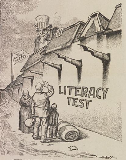 “The Americanese wall - as Congressman [John Lawson] Burnett would build it ,” 1916. (Library of Congress, Prints and Photographs Division)