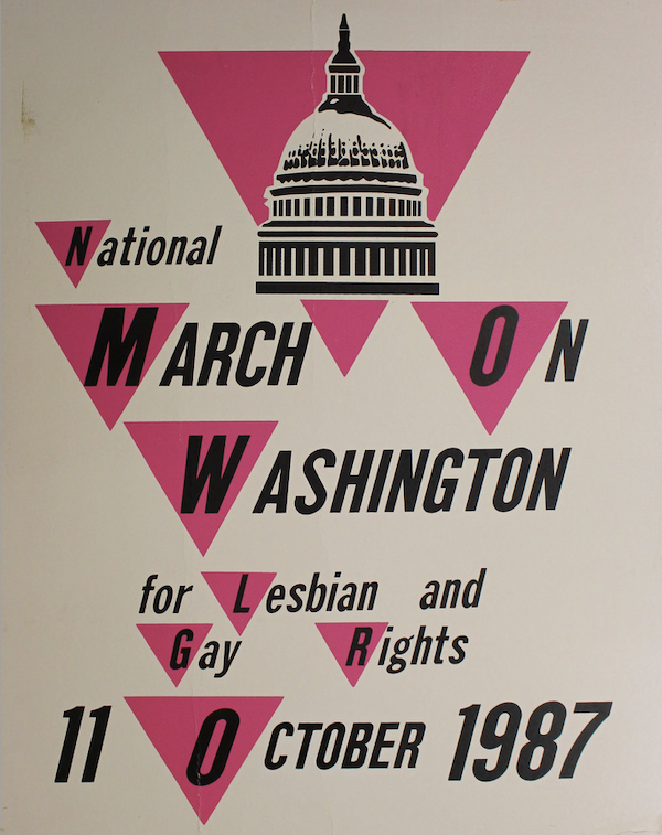 poster for Oct 1987 gay rights march in Washington DC