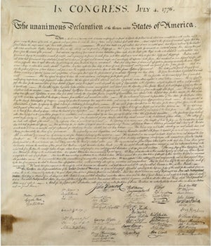 William J. Stone facsimile copy of the Declaration of Independence, 1823 (Gilder Lehrman Institute, GLC00154.02)