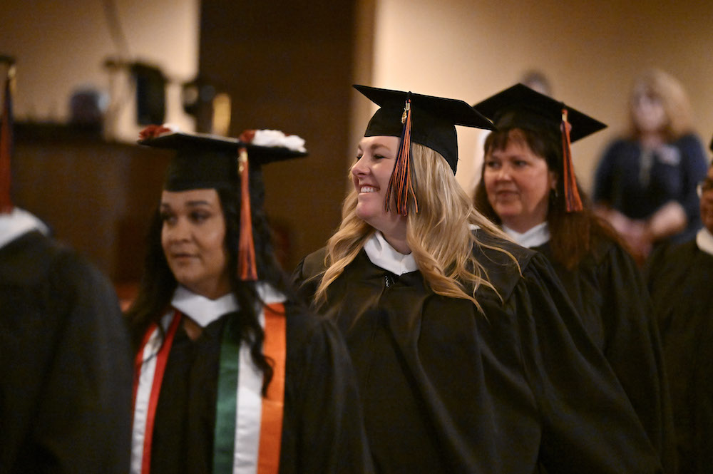 Gettysburg College–Gilder Lehrman American History MA graduates walking for graduation at Gettysburg College