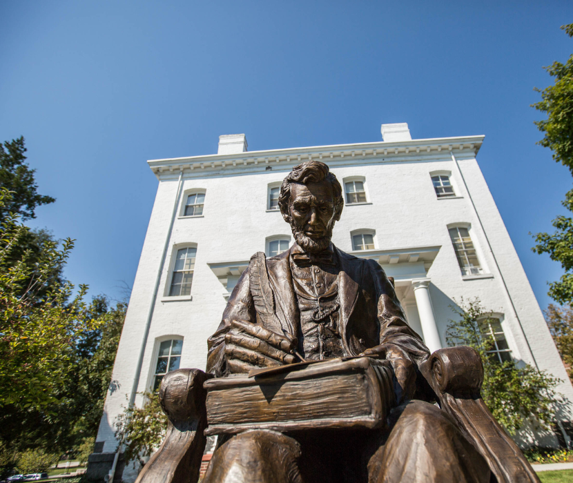 Close View of Abraham Lincoln Statue on Gettysburg Campus