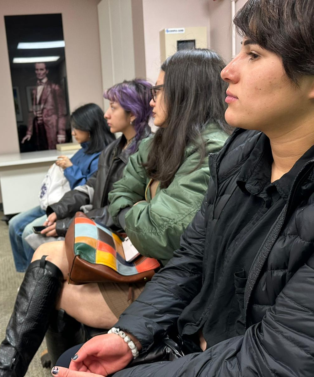 Four student participants in the Civic Mission of the Nation pilot program at LaGuardia Community College visiting the Gilder Lehrman Collection