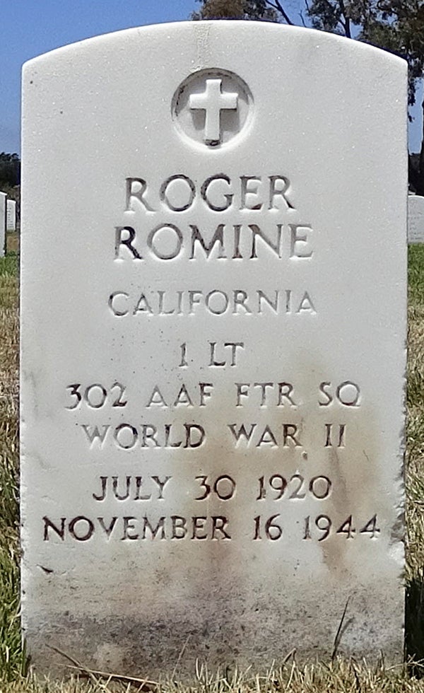 Roger Romine's resting place at Golden Gate National Cemetery, San Bruno, California (Veterans Legacy Memorial)
