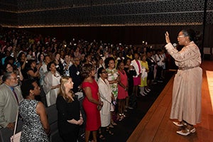 Oprah Winfrey delivering the keynote address to the Women's Summit on Empowerment, Entrepreneurship, and Engagement, National Museum of African American History & Culture, June 7, 2018 (National Museum of African American History & Culture, Smithsonian Institution)