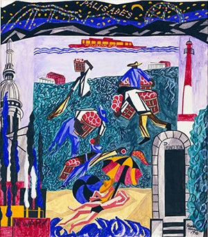 Jacob Lawrence, New Jersey, from the United States Series, 1946, watercolor, gouache, and pencil on paper, sheet: 24 1/8 x 20 in. (61.2 x 50.9 cm) (Smithsonian American Art Museum, Gift of Container Corporation of America, 1984.124.172)