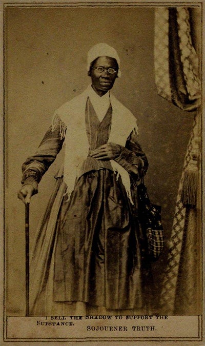 A carte-de-visite of Sojourner Truth, 1864 (The Gilder Lehrman Institute, GLC06391.20)