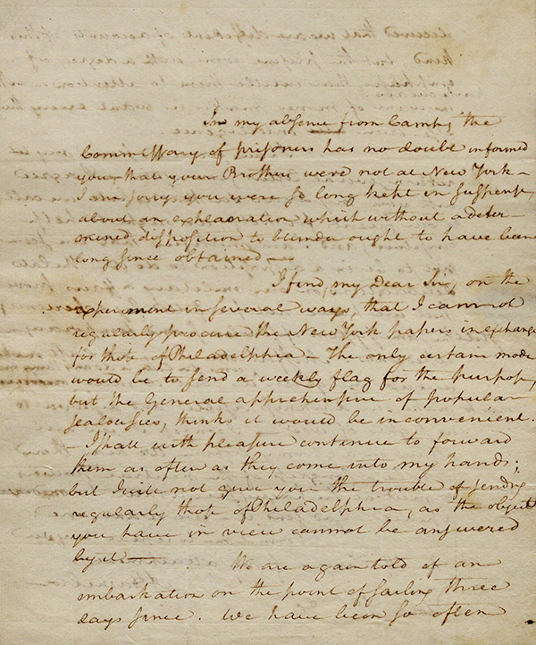 Letter from Alexander Hamilton to François, the Marquis de Barbé-Marbois, on the need for a strong central government, October 12, 1780 (The Gilder Lehrman Institute, GLC00012, p. 1)