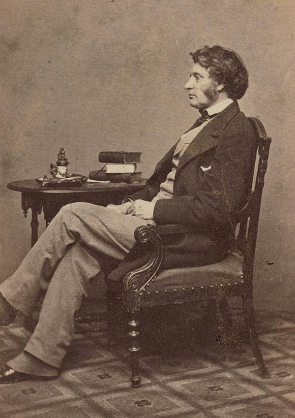 Senator Charles Sumner of Massachusetts, Brady's National Photographic Portrait Galleries, New York, ca. 1860 (Library of Congress Prints and Photographs Division)