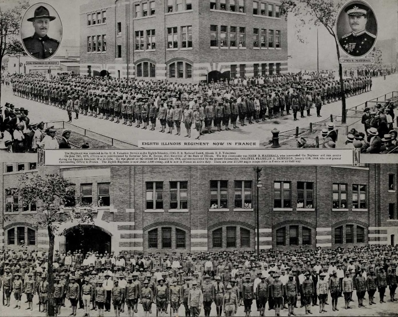 Eighth Illinois Regiment Now in France, ca. 1918 (Gilder Lehrman Institute, GLC07593)