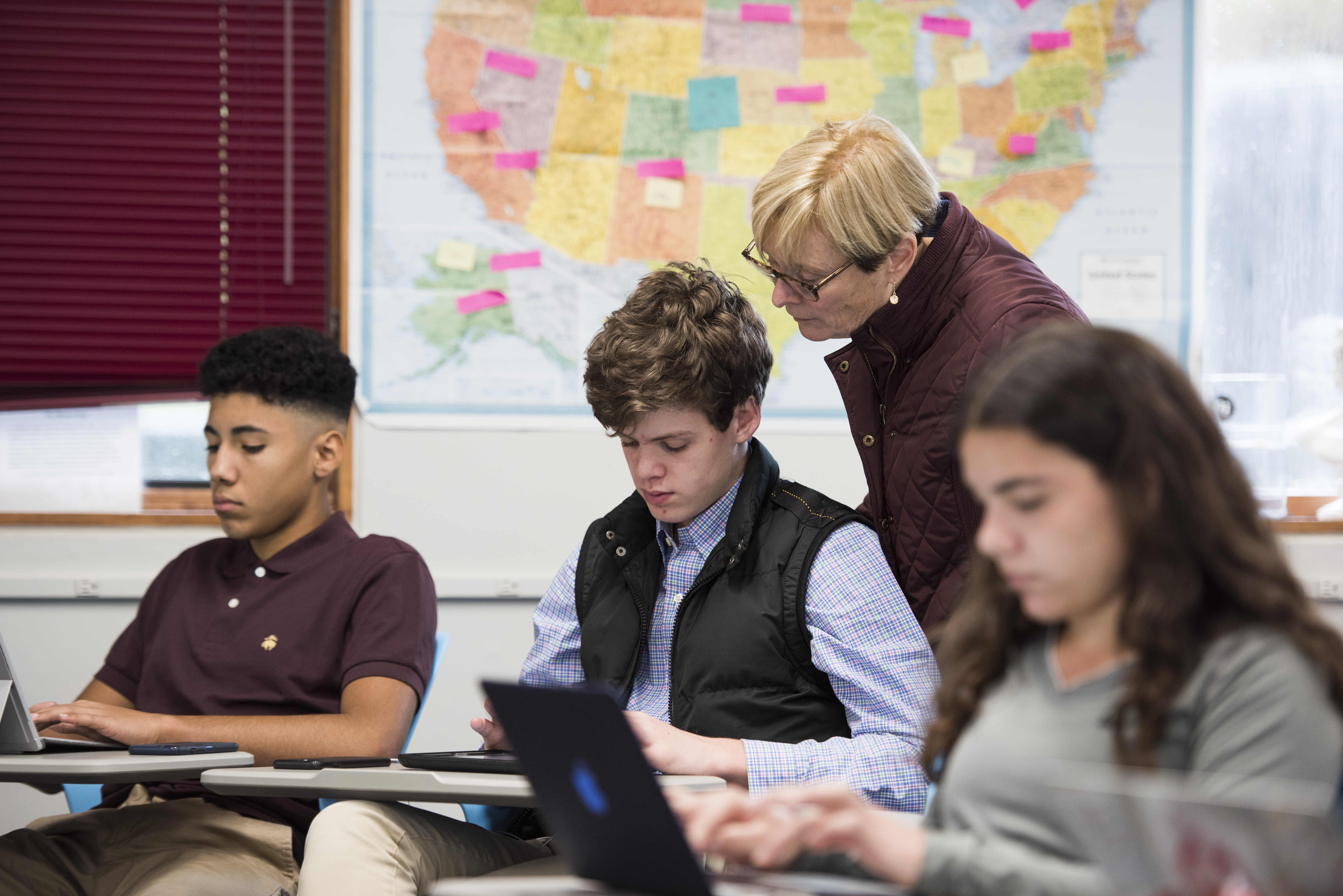 Symposium attendee AnnMarie McCloud in her classroom at the Wooster School