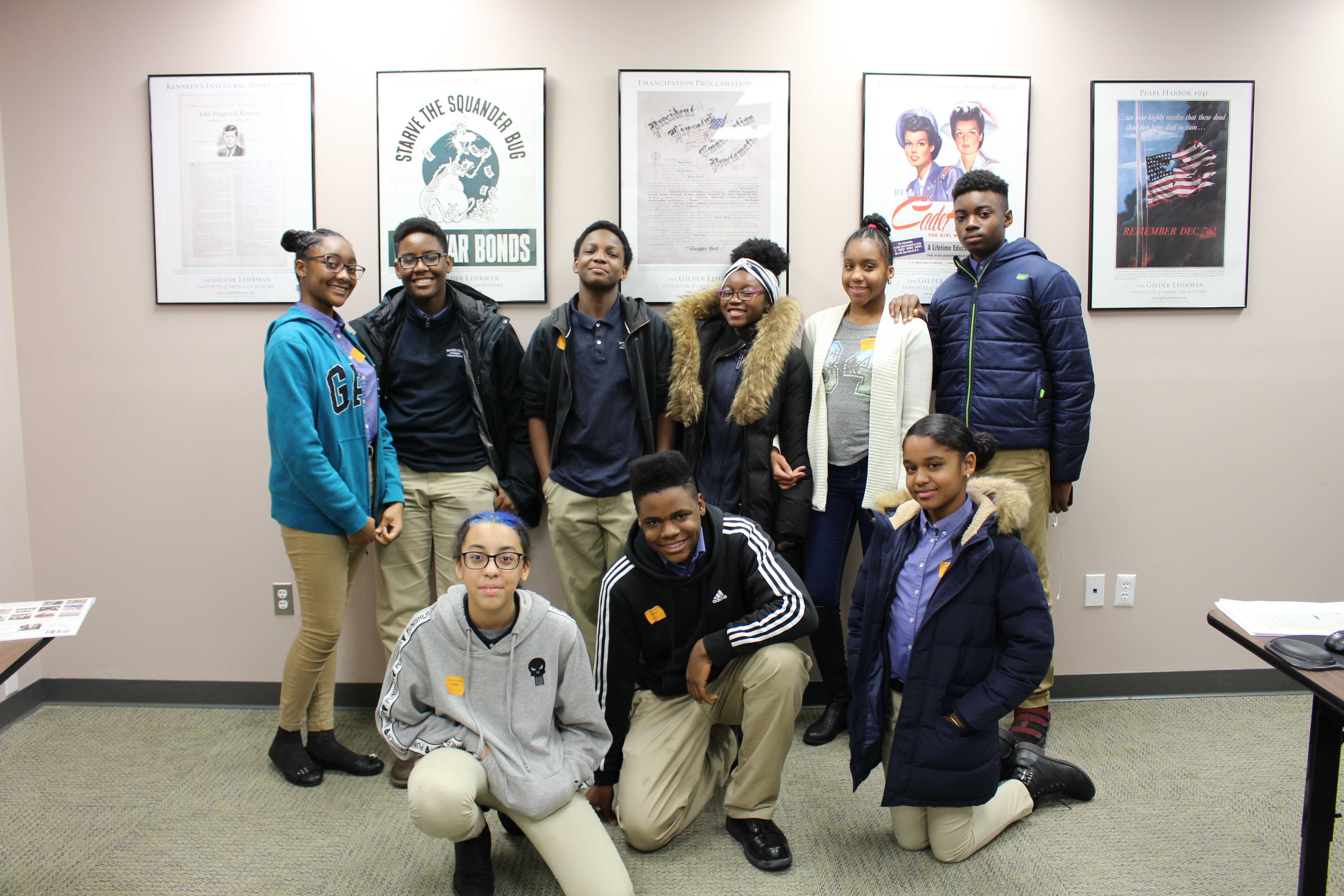 Students from Brooklyn East Collegiate visit the Gilder Lehrman Collection.